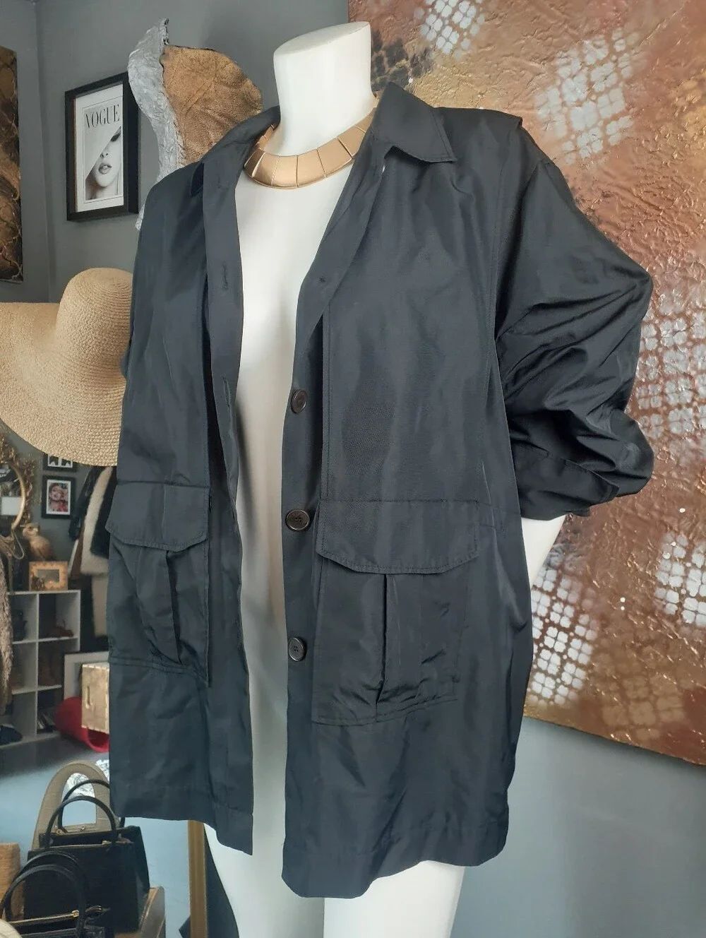 Zara Nwor Black Button-Front Lightweight Jacket
